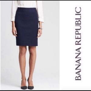 Banana Republic Navy Stretch Petit Skirt